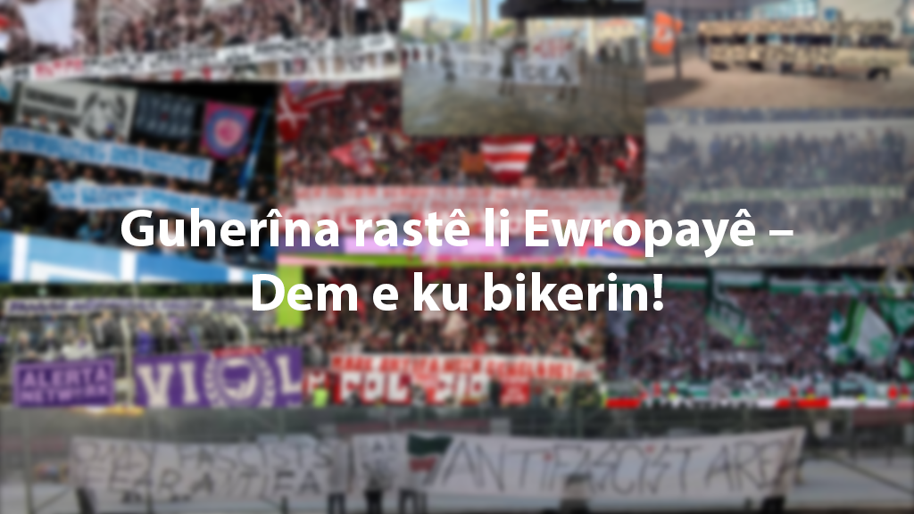 Article title in the foreground. Background: Blurred image of different banners from the alerta network